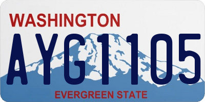 WA license plate AYG1105