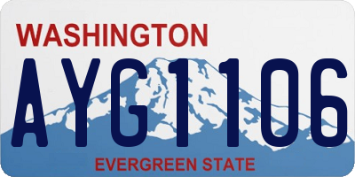 WA license plate AYG1106