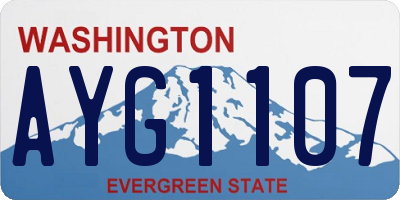 WA license plate AYG1107