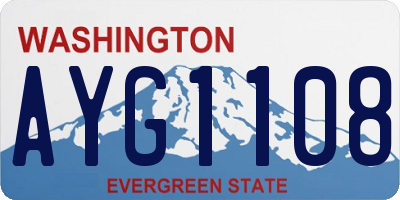 WA license plate AYG1108