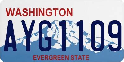 WA license plate AYG1109
