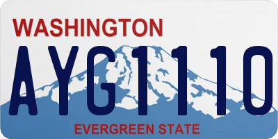 WA license plate AYG1110