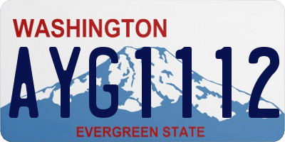 WA license plate AYG1112
