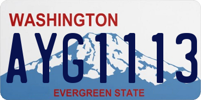 WA license plate AYG1113