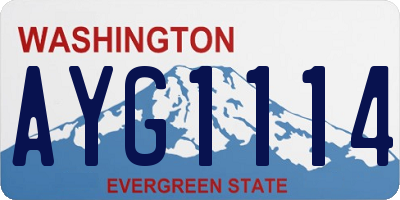 WA license plate AYG1114