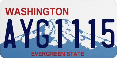 WA license plate AYG1115