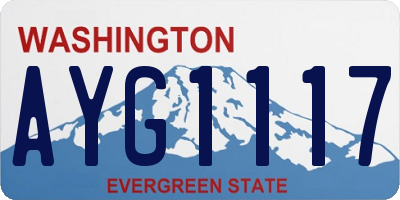 WA license plate AYG1117