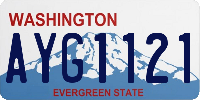 WA license plate AYG1121