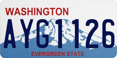 WA license plate AYG1126