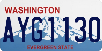 WA license plate AYG1130