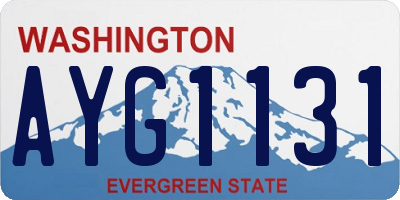 WA license plate AYG1131