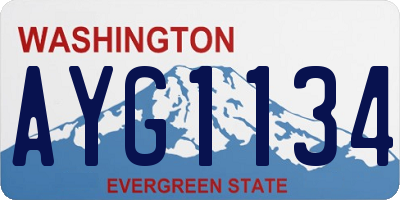 WA license plate AYG1134