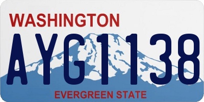 WA license plate AYG1138