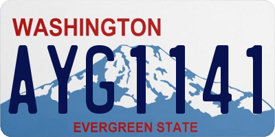 WA license plate AYG1141