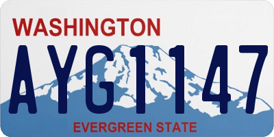 WA license plate AYG1147