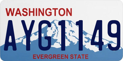 WA license plate AYG1149