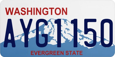WA license plate AYG1150