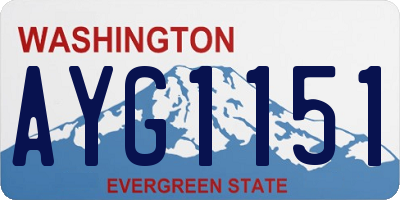 WA license plate AYG1151