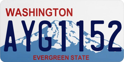 WA license plate AYG1152
