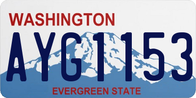 WA license plate AYG1153