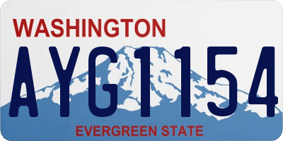 WA license plate AYG1154