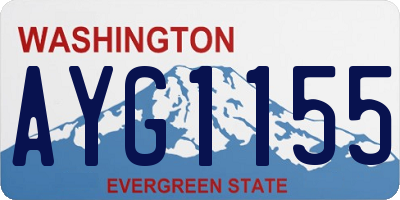 WA license plate AYG1155