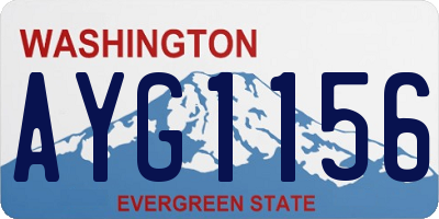 WA license plate AYG1156