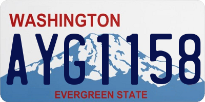 WA license plate AYG1158