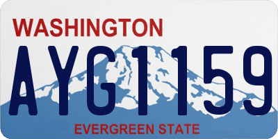 WA license plate AYG1159
