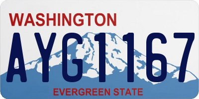 WA license plate AYG1167
