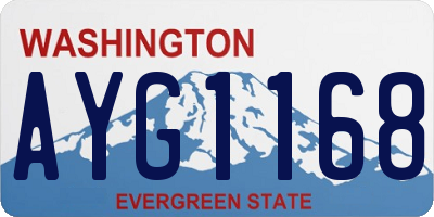 WA license plate AYG1168