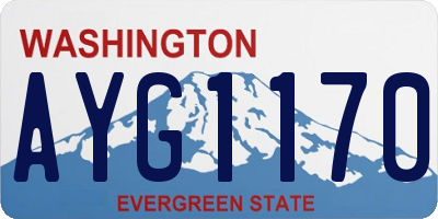 WA license plate AYG1170