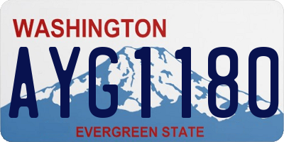 WA license plate AYG1180