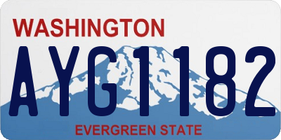 WA license plate AYG1182
