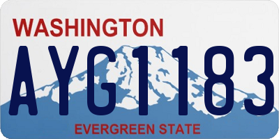 WA license plate AYG1183