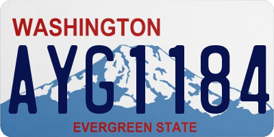 WA license plate AYG1184