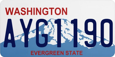 WA license plate AYG1190