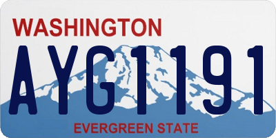 WA license plate AYG1191