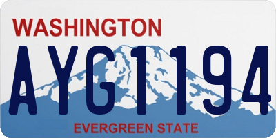 WA license plate AYG1194