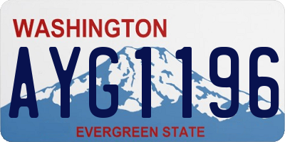 WA license plate AYG1196