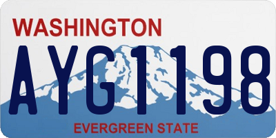 WA license plate AYG1198