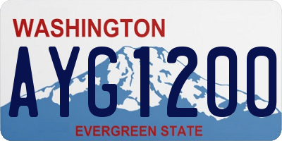 WA license plate AYG1200