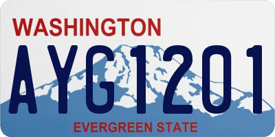 WA license plate AYG1201