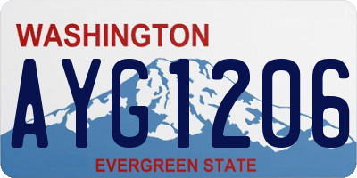 WA license plate AYG1206