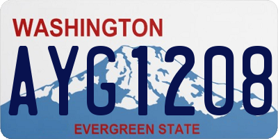 WA license plate AYG1208