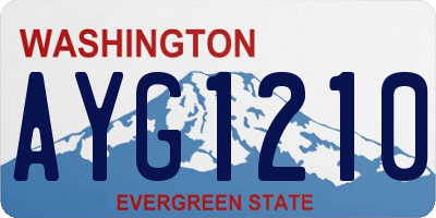 WA license plate AYG1210