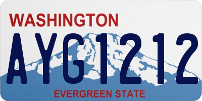 WA license plate AYG1212