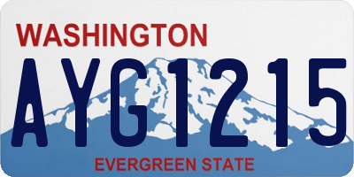 WA license plate AYG1215