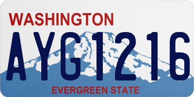 WA license plate AYG1216