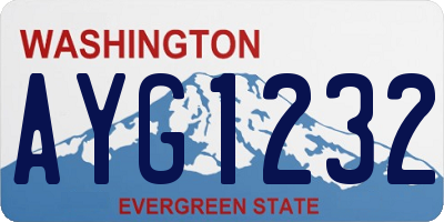 WA license plate AYG1232